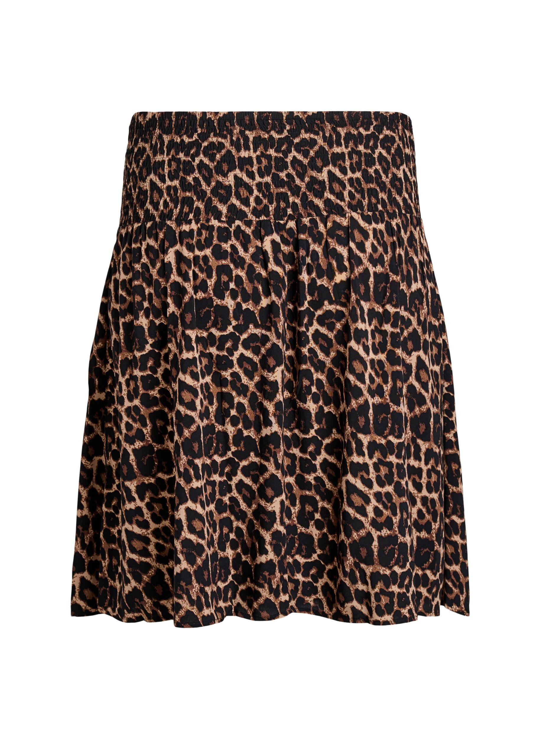 Zizzi FLASH - Jupe courte &agrave; taille smock&eacute;e, Marron, Packshot image number 1