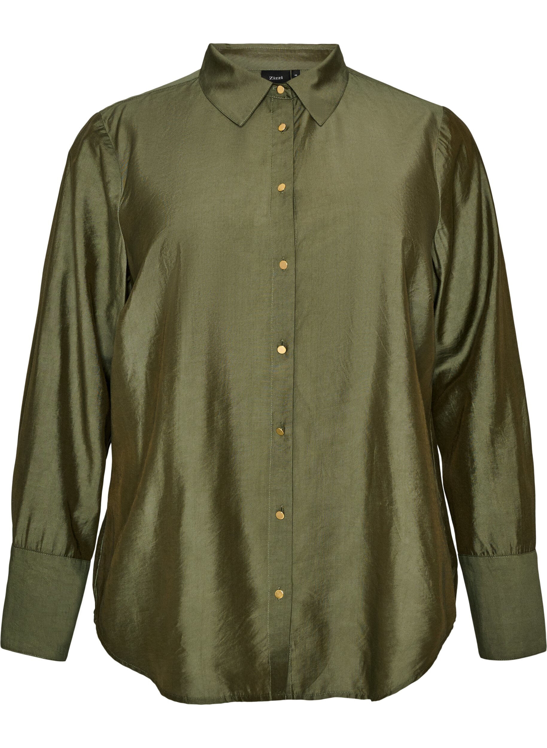 ZizziBluse aus Viskose mit goldenen Kn&ouml;pfen, Gr&uuml;n, Packshot image number 0