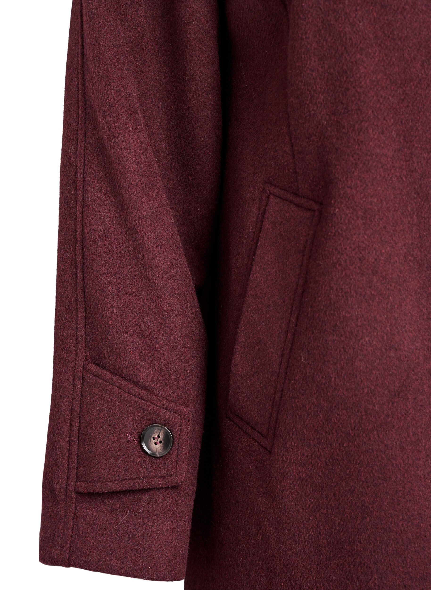 Zizzi Manteau en laine avec col montant, Bordeaux, Packshot image number 3