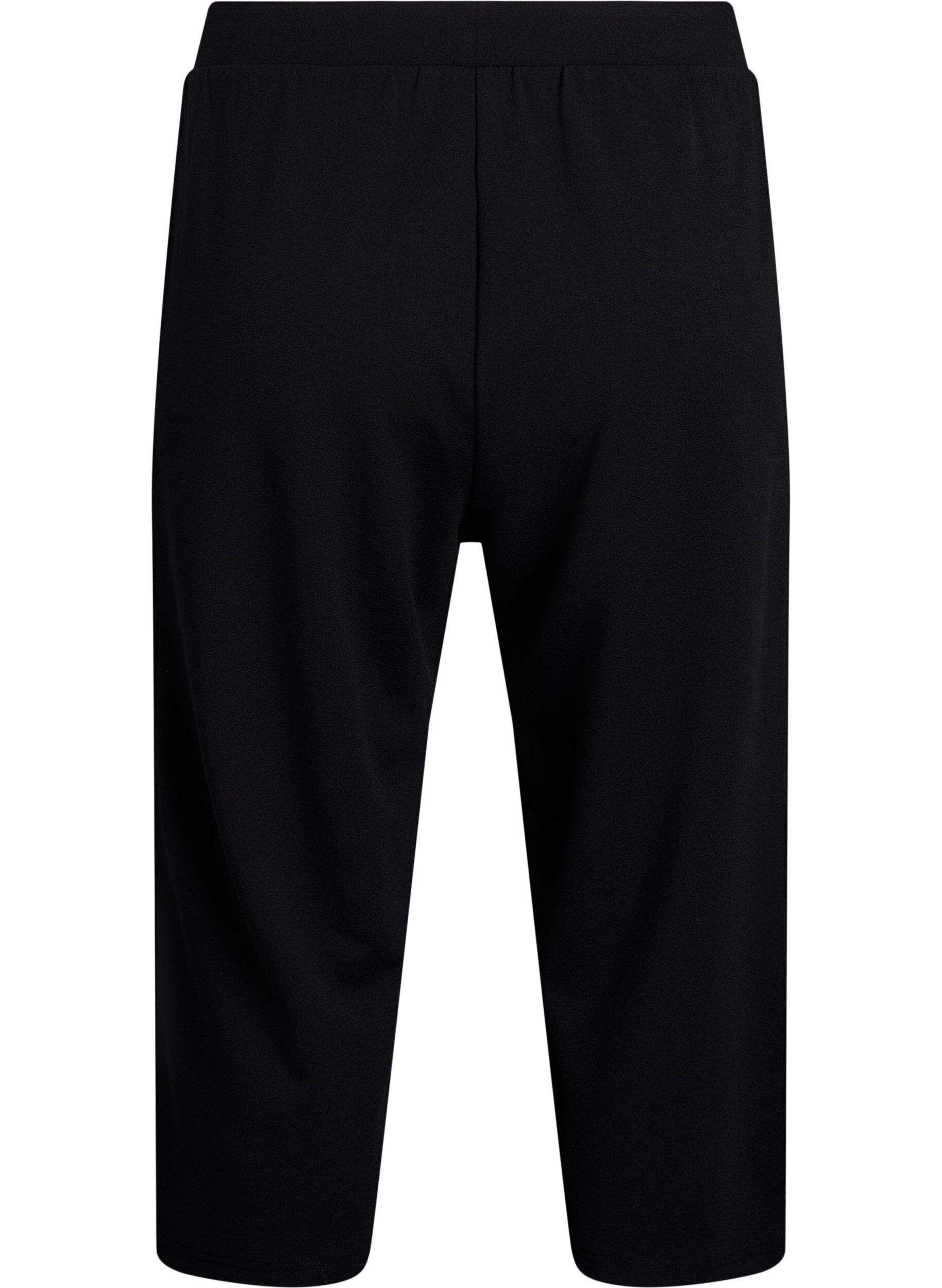 Zizzi Hochtaillierte Knickerbocker mit lockerem Schnitt, Schwarz, Packshot image number 1