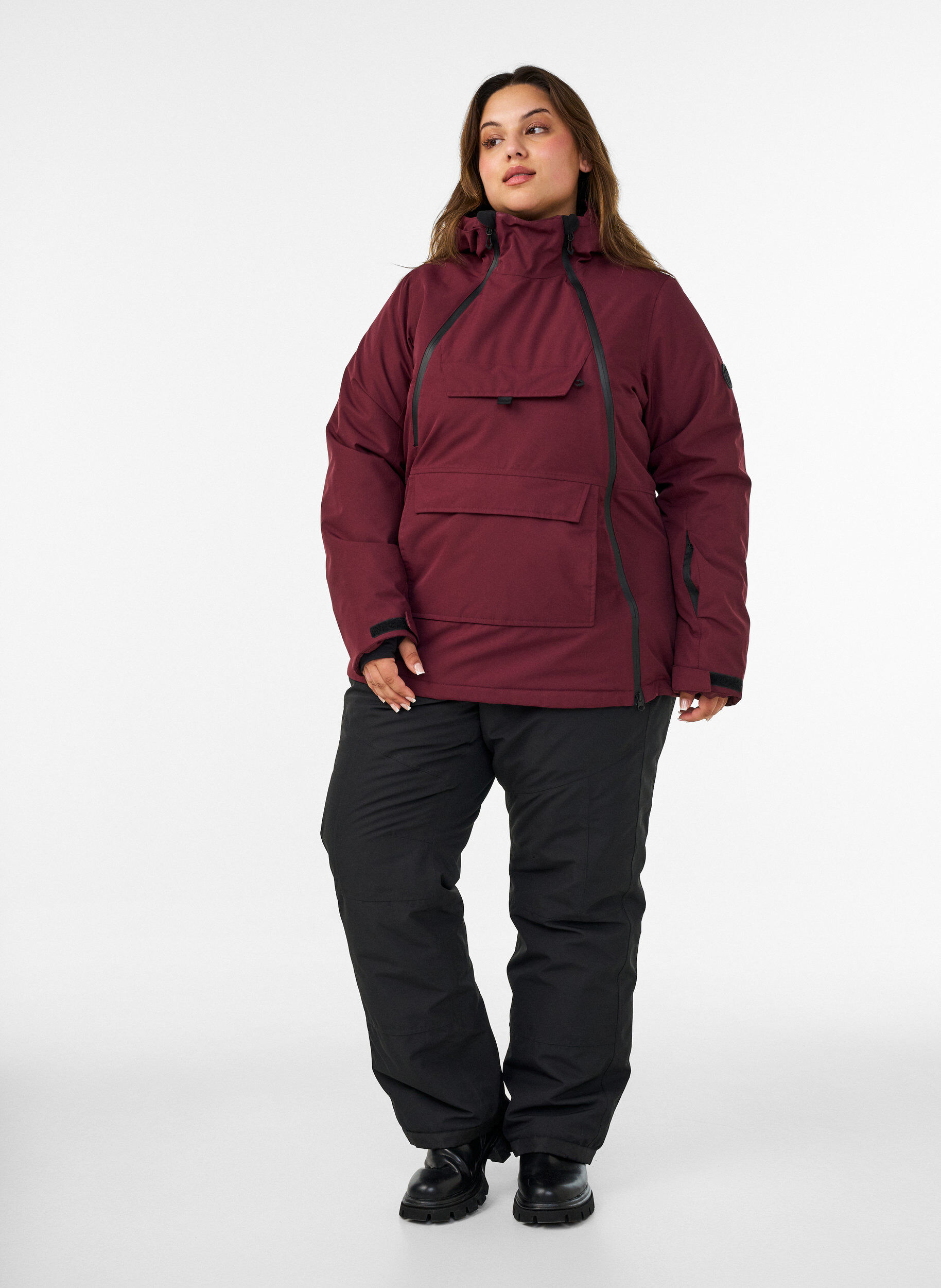 ZizziFunktioneller Ski-Anorak mit Kapuze, Rot, Model image number 1