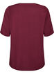 Kurz&auml;rmelige, gewebte Bluse mit Rundhals, Rot, Packshot image number 1