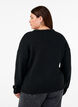 Langärmliger Strickpullover mit Wollanteil und Rundhalsausschnitt, Black Solid, Model image number 1