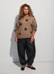 Blouse en maille &agrave; pois, Marron, Model image number 1
