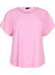 Bluse mit kurzen &Auml;rmeln und einem Rundhalsausschnitt, Pink, Packshot image number 0