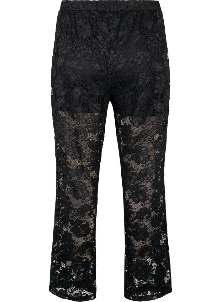 Pantalon à lacets avec coupe droite, Black, Packshot image number 1