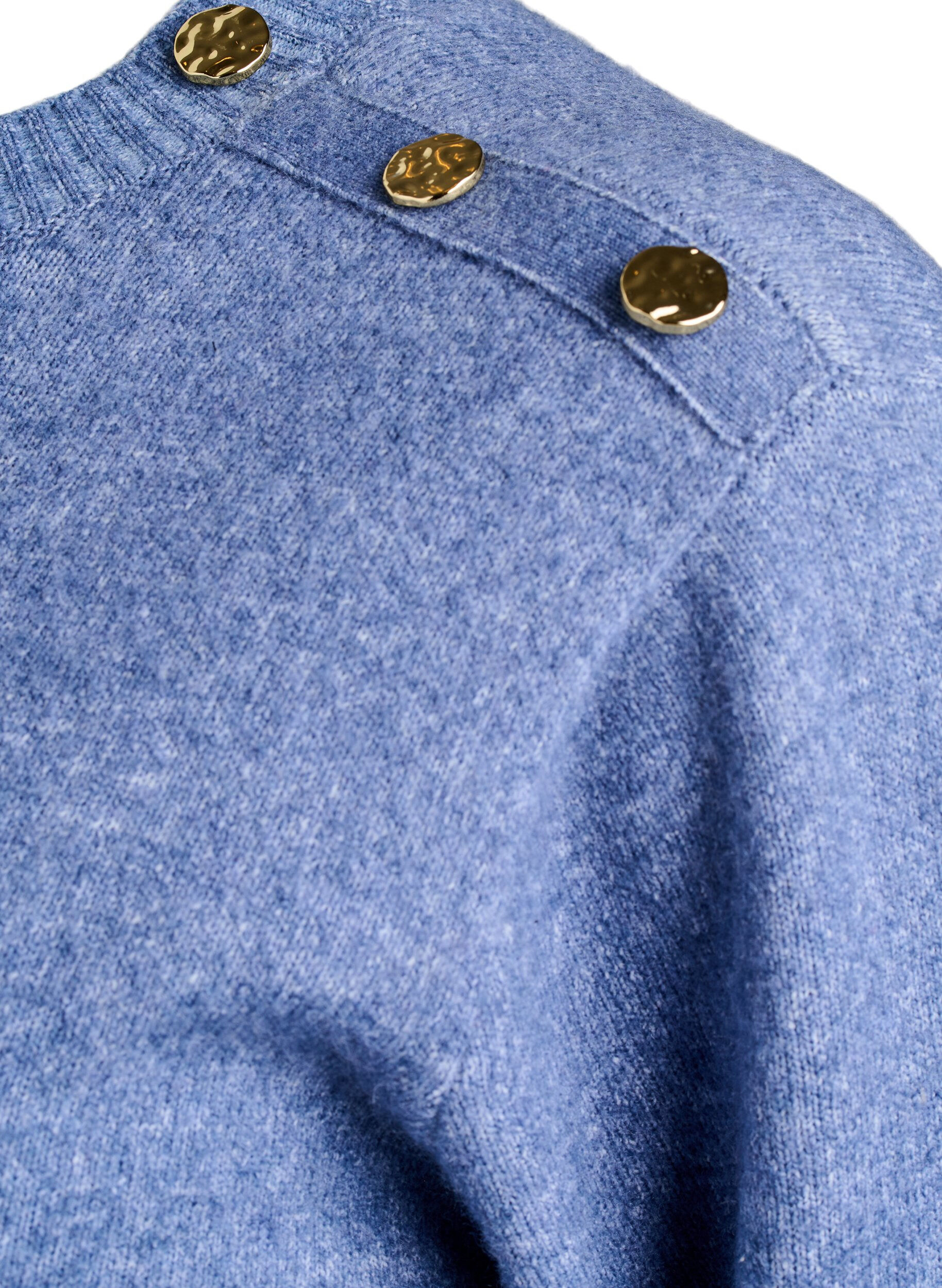 ZizziChemisier en maille avec boutons d&eacute;coratifs, Bleu, Packshot image number 3