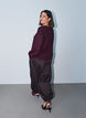 Blouse avec texture verticale et fils scintillants, Bordeaux, Model image number 2