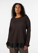 Blouse structur&eacute;e avec ourlet &agrave; volants, Marron, Model image number 0