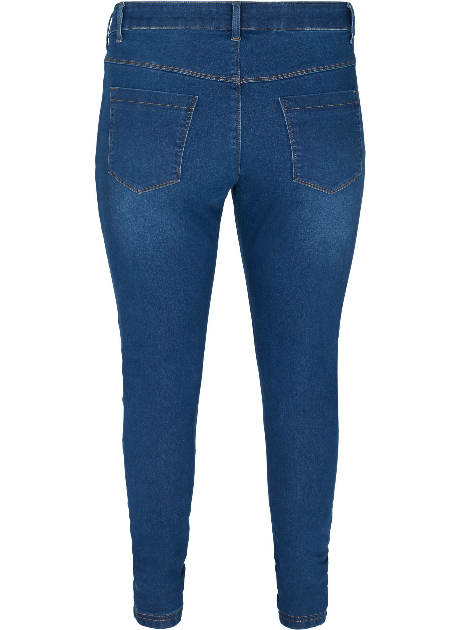 ZizziJeggings en coton m&eacute;lang&eacute;, Blue denim, Packshot image number 1