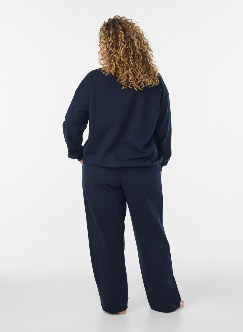 Sweatshirt mit Textaufdruck, Blau, Model image number 2