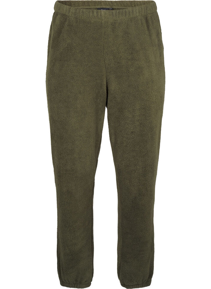 Pantalon en peluche souple avec taille élastiquée, Forest Night, Packshot image number 0