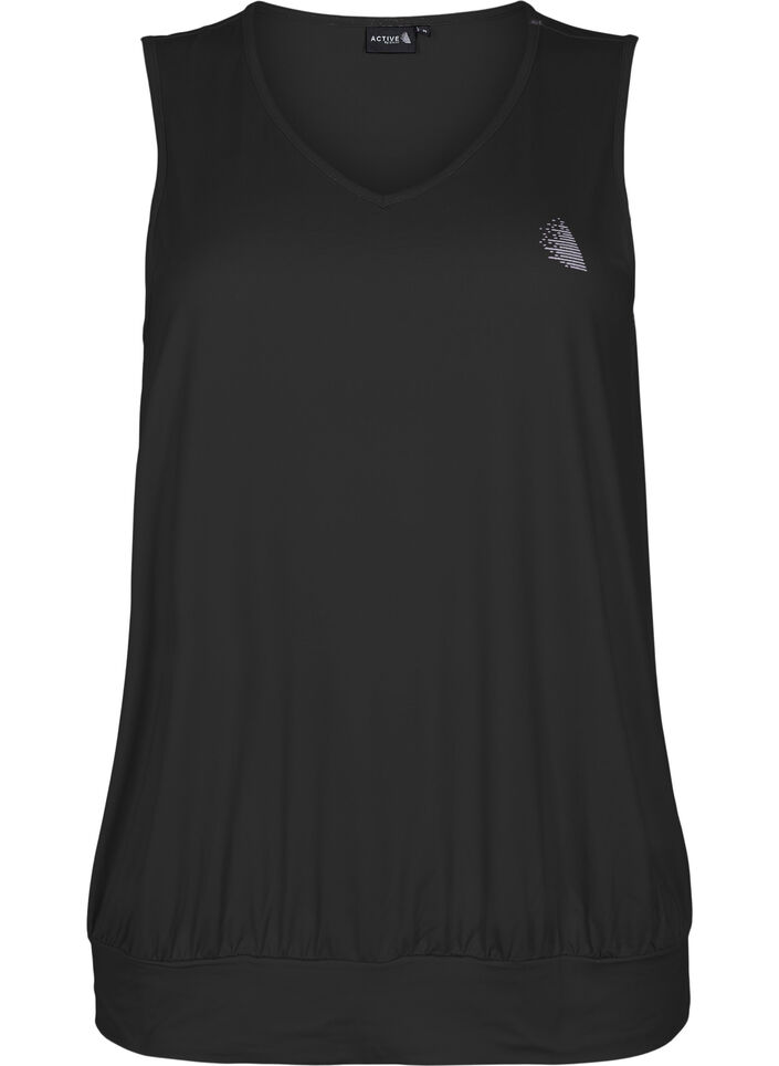 Ärmelloses Trainingstop mit Ballon Passform, Black, Packshot image number 0