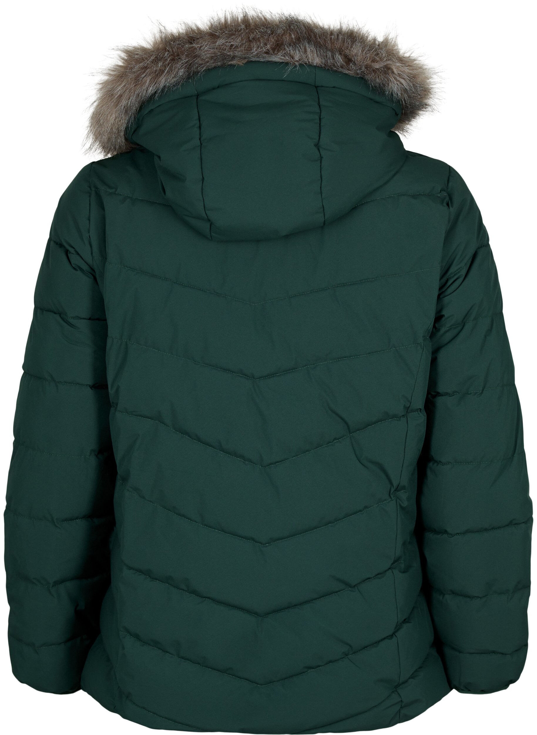 ZizziKurze Steppjacke mit Kapuze, Gr&uuml;n, Packshot image number 1