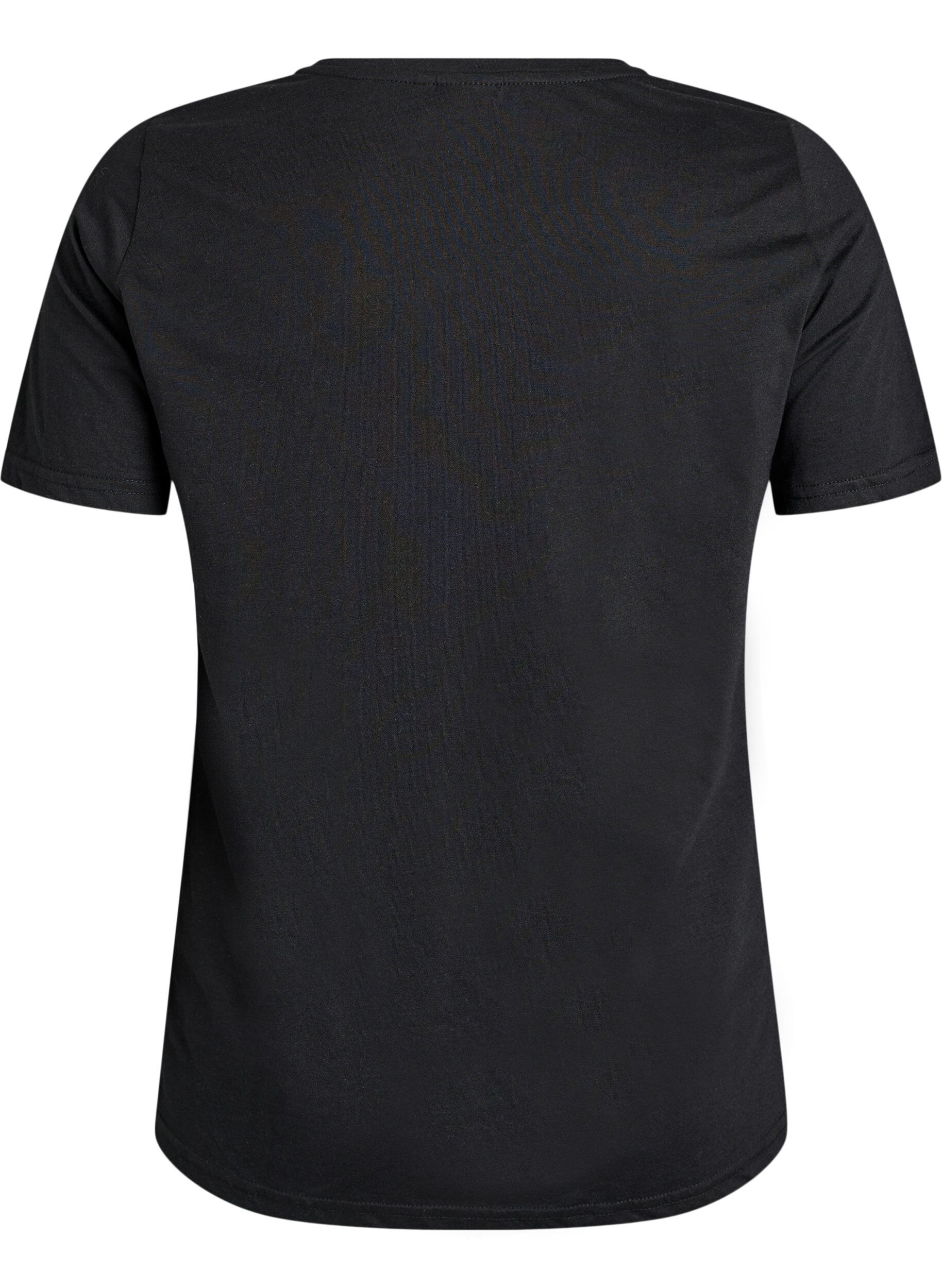 Zizzi T-Shirt mit Print, Schwarz, Packshot image number 1