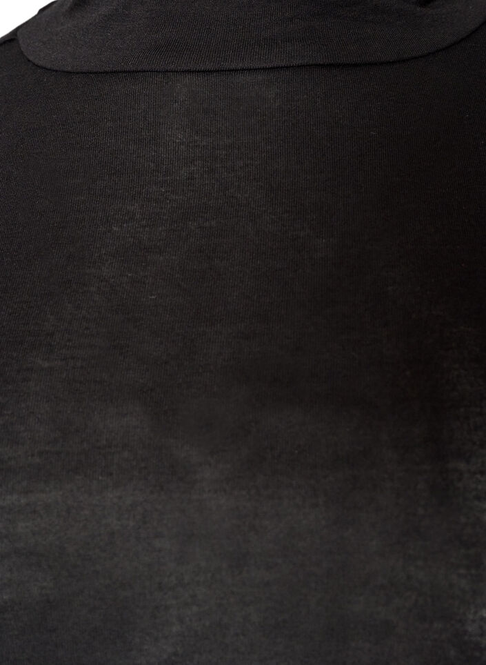 Blouse &agrave; col montant en jersey de viscose, Noir, Packshot image number 2