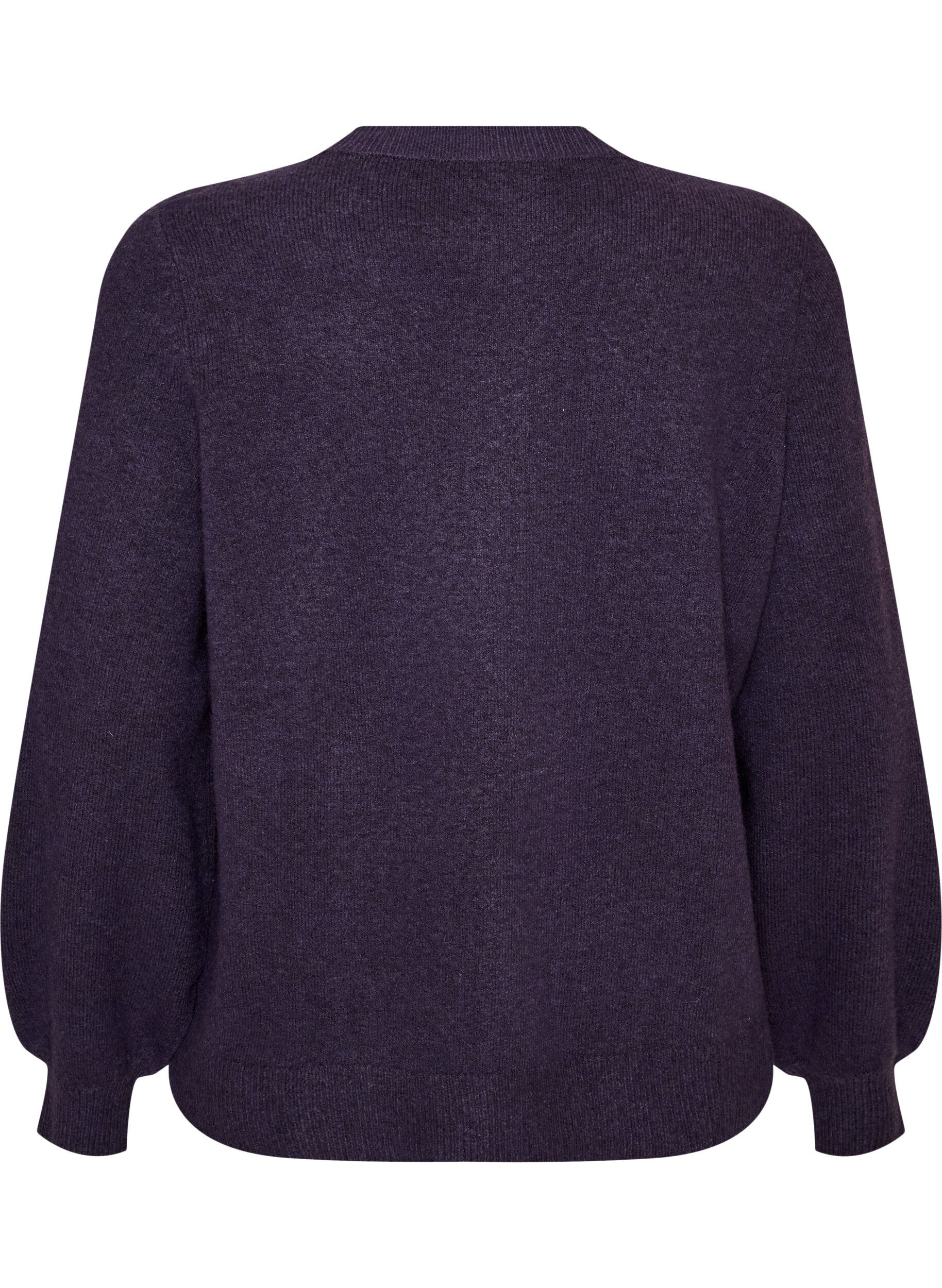 ZizziStrickjacke aus weichem Strick mit goldfarbenen Kn&ouml;pfen, Lila, Packshot image number 1