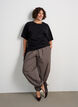 Ballonhose mit hoher Taille und Allover-Muster, Braun, Model image number 0