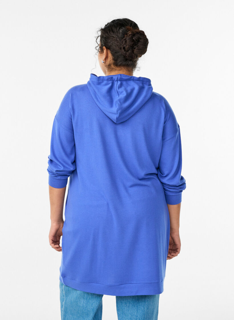 Kurzes Hoodie-Kleid mit K&auml;ngurutasche, Blau, Model image number 2