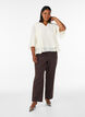 Bluse mit 3/4-&Auml;rmeln und R&uuml;schendetails, Vanille, Model image number 1