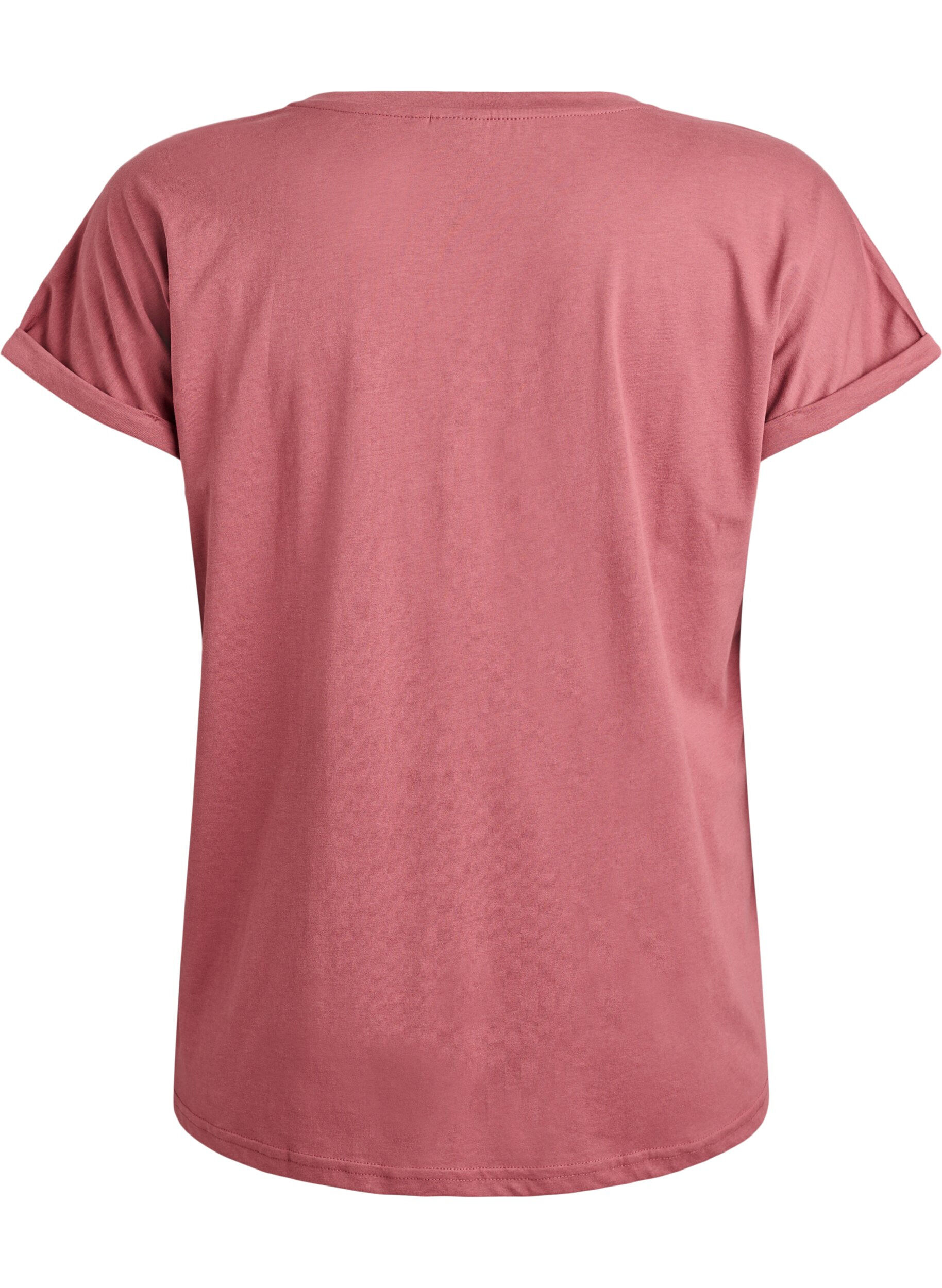 ZizziT-shirt &agrave; manches courtes en m&eacute;lange de coton, Rose, Packshot image number 1