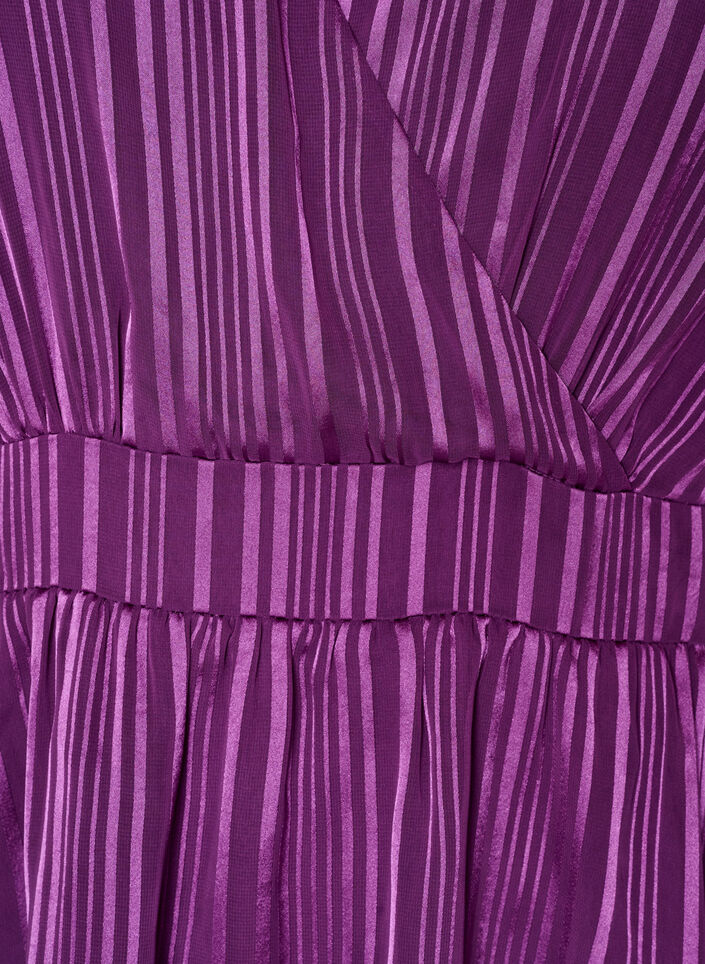 Robe longueur genou &agrave; rayures transparentes et effet portefeuille, Violet, Packshot image number 2