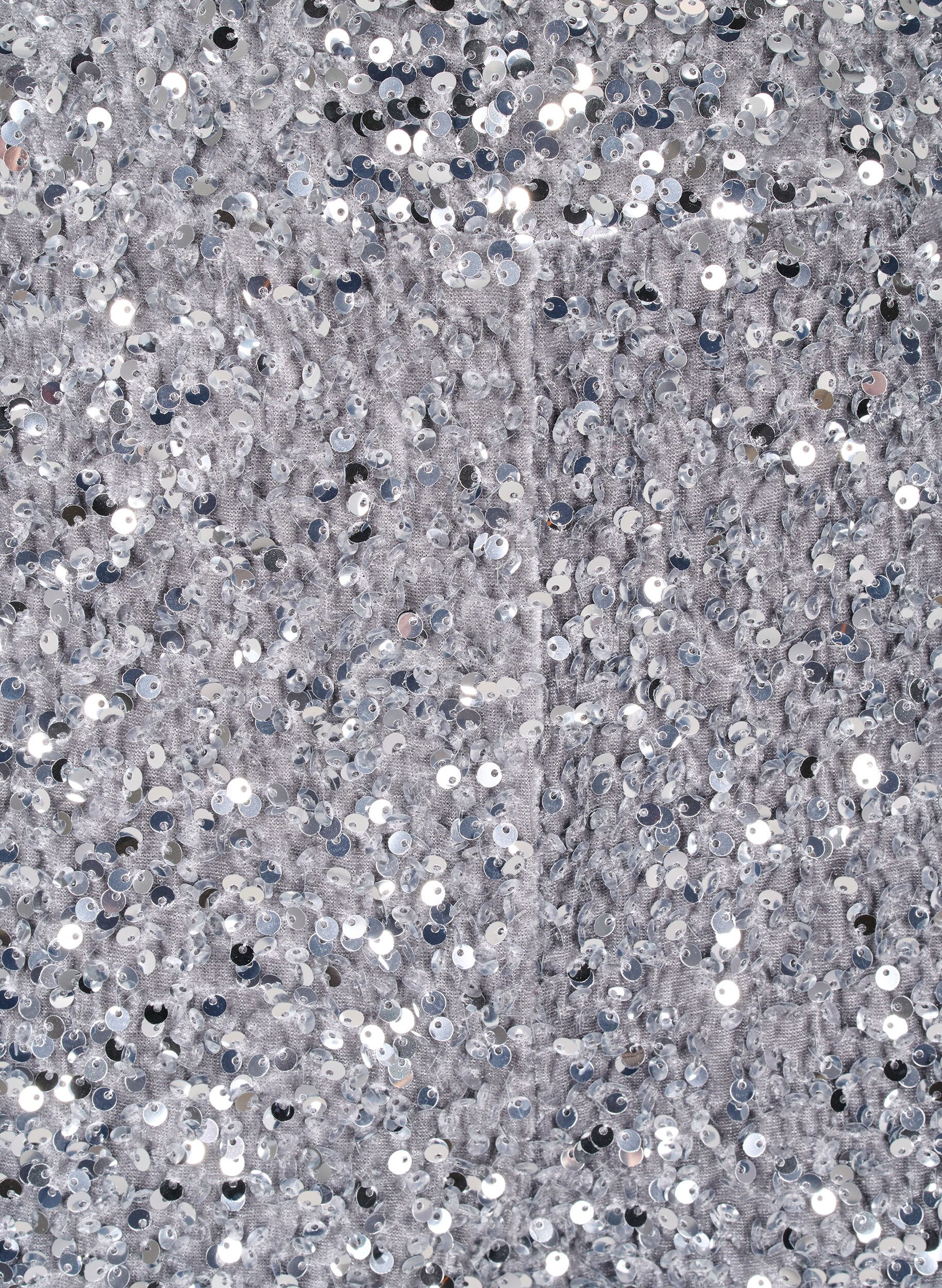 Zizzi Lockere Paillettenhose mit hohem Taillensitz, Silver, Packshot image number 2