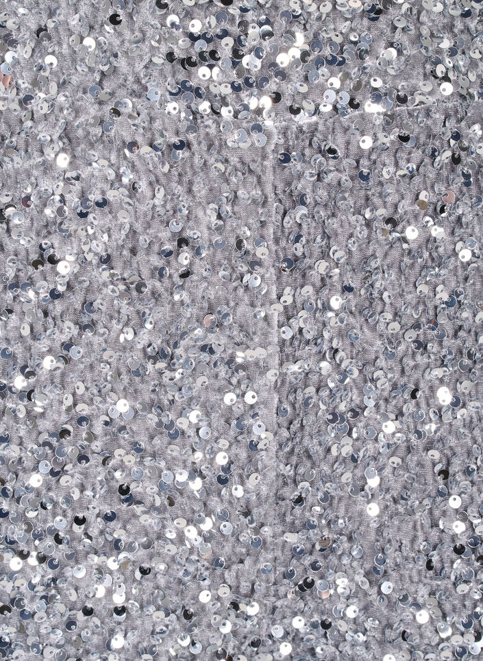 Pantalon ample à paillettes taille haute, Silver, Packshot image number 2