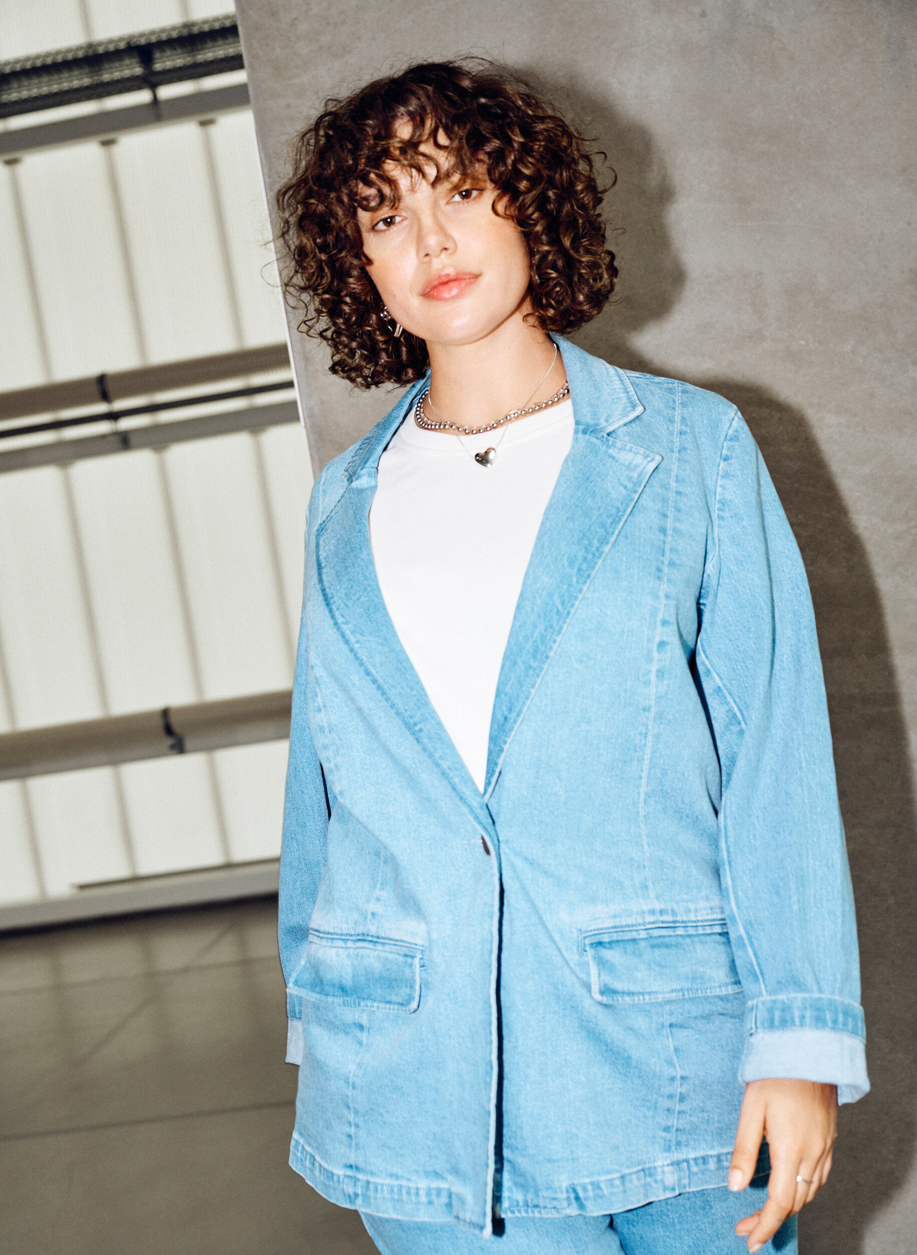 Blazer en denim avec poches