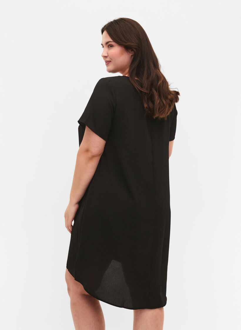 Kleid mit kurzen &Auml;rmeln, Schwarz, Model image number 2