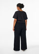 Jean ample &agrave; ceinture &eacute;lastique et cordon de serrage, Noir, Model image number 1