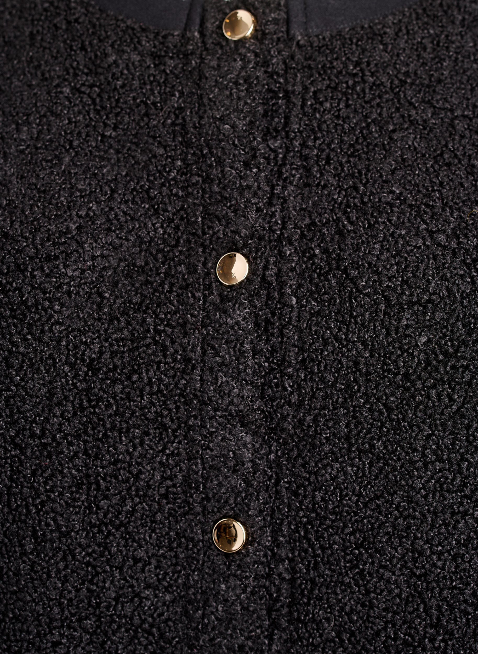 Zizzi Cardigan teddy avec boutons dor&eacute;s, Noir, Packshot image number 2