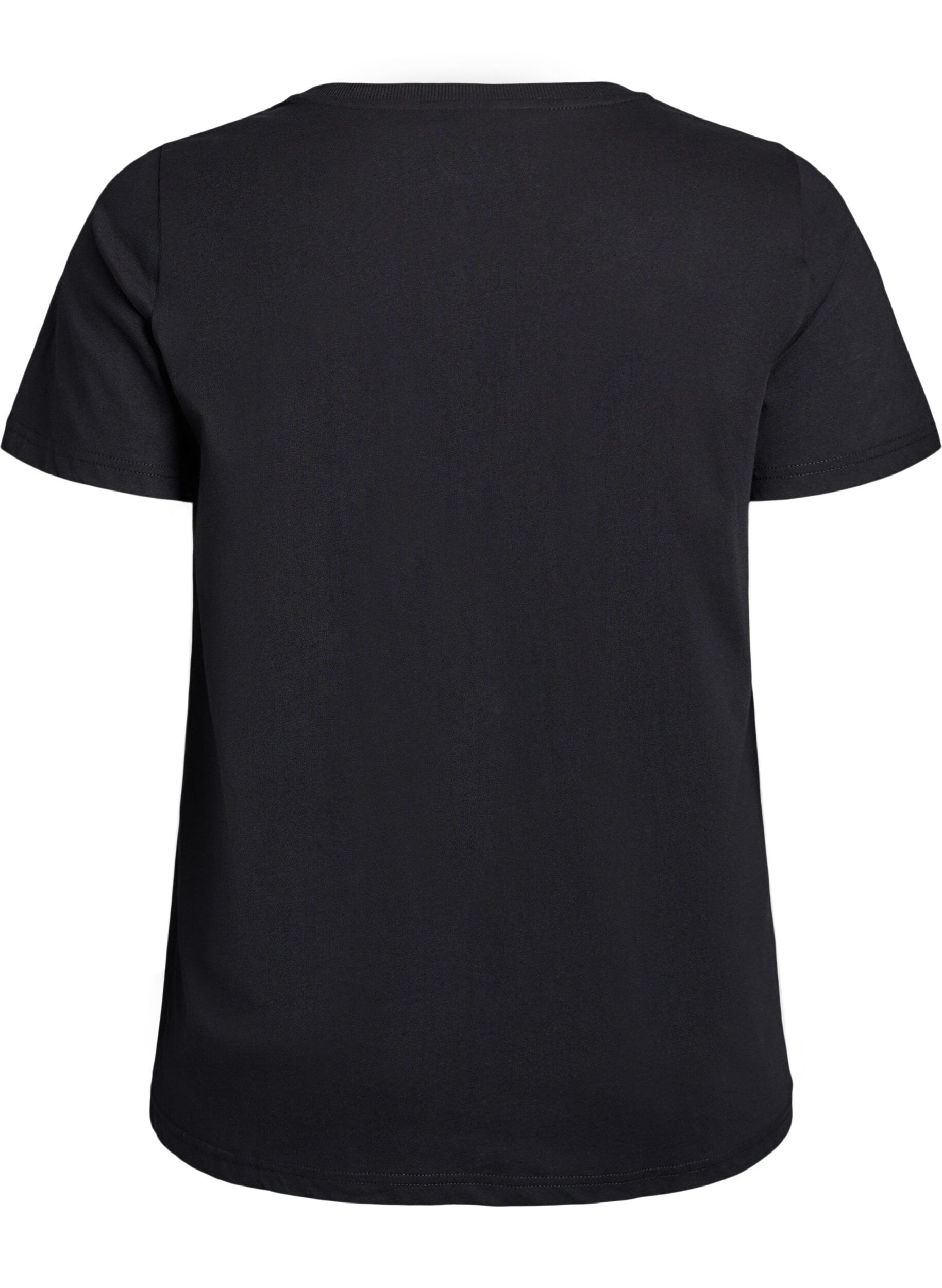 Zizzi Weihnachts-T-Shirt aus Bio-Baumwolle, Schwarz, Packshot image number 1