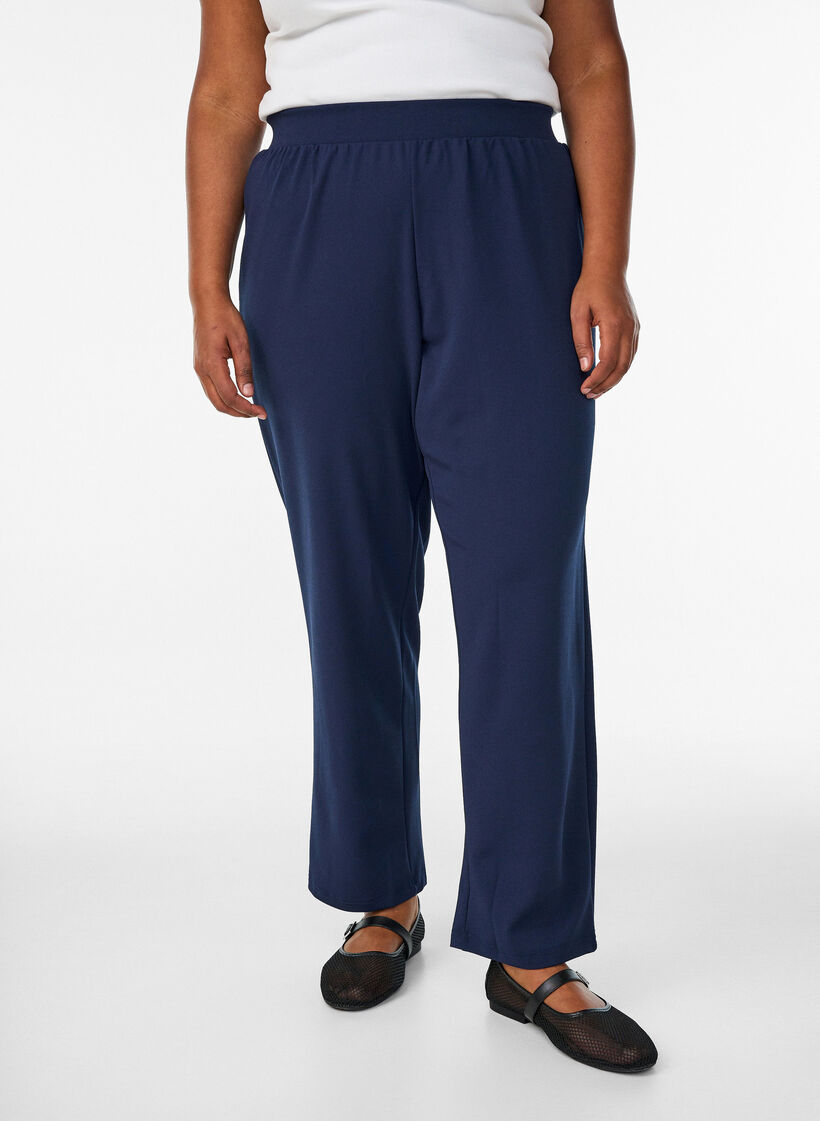 Pantalon &agrave; coupe droite, Bleu, Model image number 3