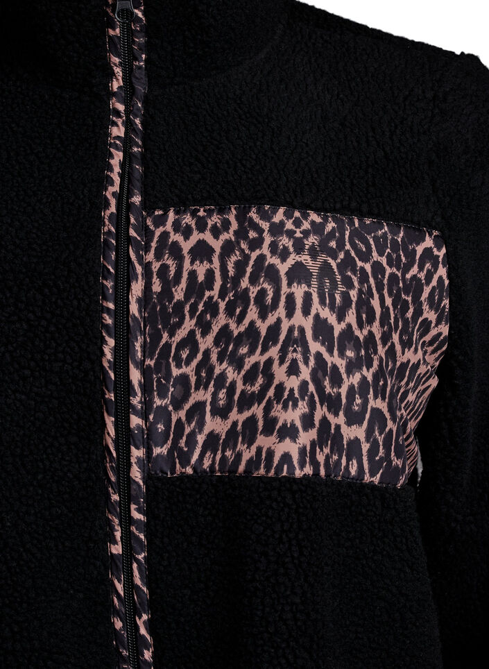 Jacke aus Teddyfleece mit Kirschdetails, Schwarz, Packshot image number 2