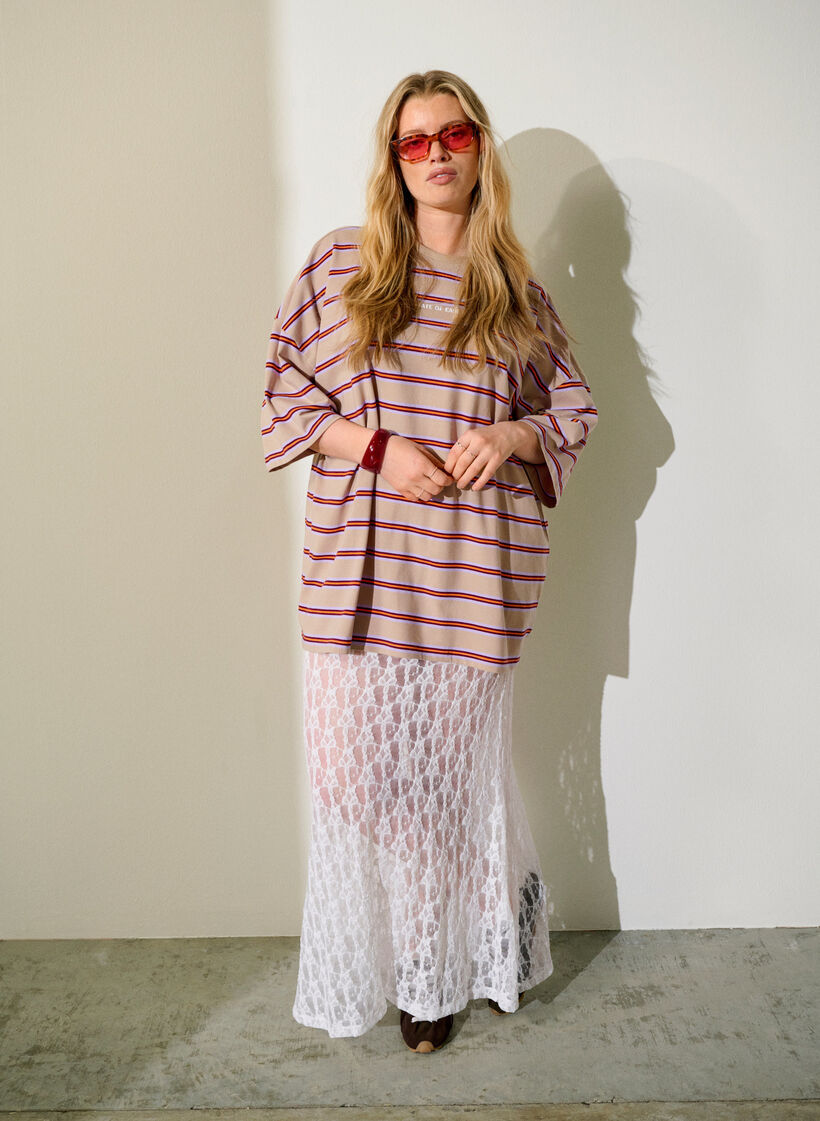 Langer Rock aus transparenter Spitze, Wei&szlig;, Image