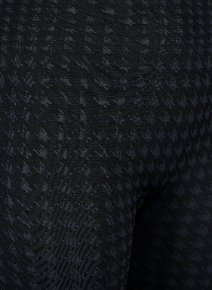 Leggings sans coutures &agrave; motif pied-de-poule, Black w. Dark Grey, Packshot image number 2