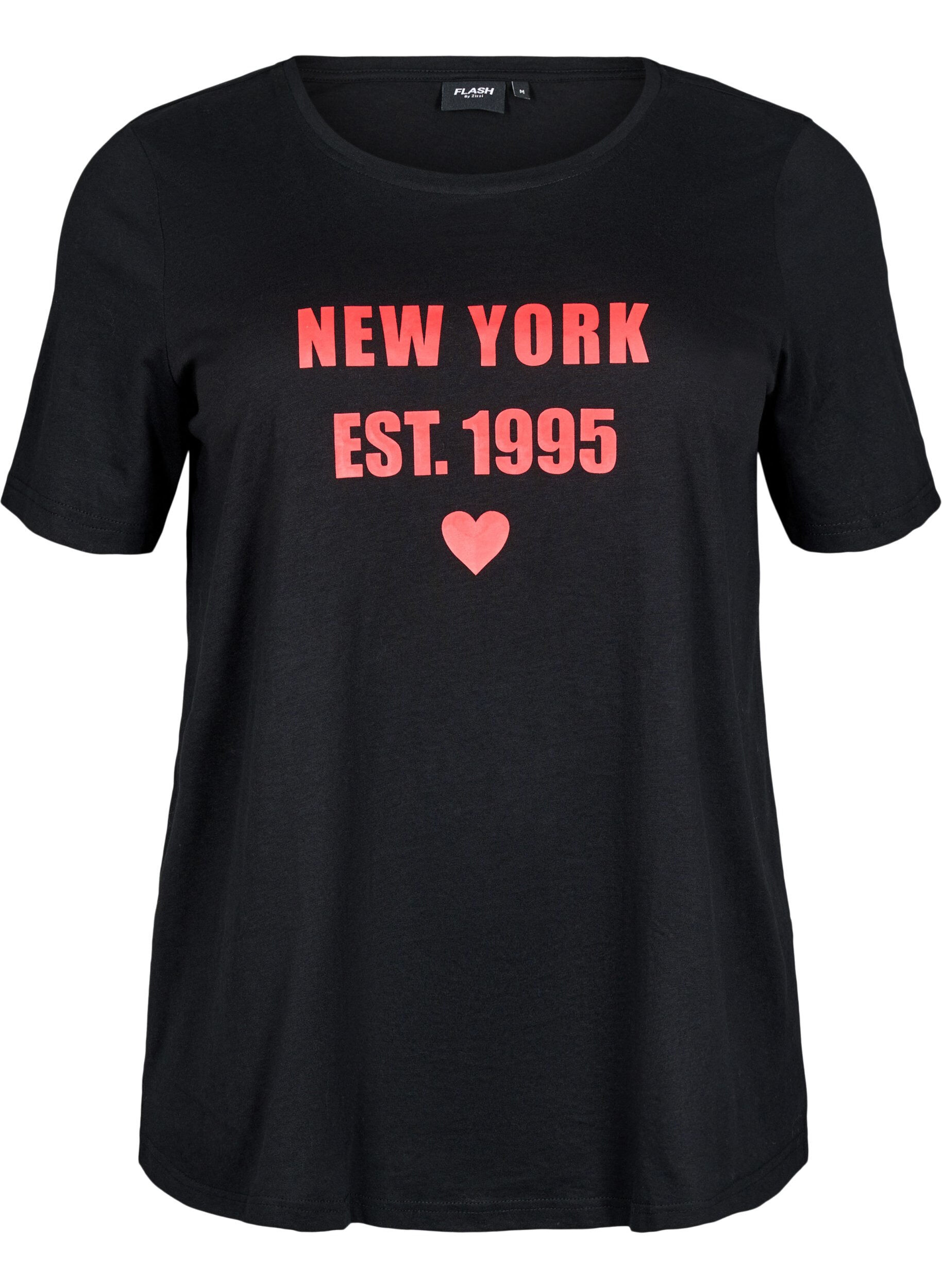 Zizzi FLASH - T-Shirt mit Print, Schwarz, Packshot image number 0