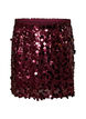 Jupe courte &agrave; sequins avec une ceinture &eacute;lastique, Bordeaux fonc&eacute;, Packshot image number 0