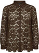 Chemise en dentelle avec boutons nacr&eacute;s, Marron, Packshot image number 0