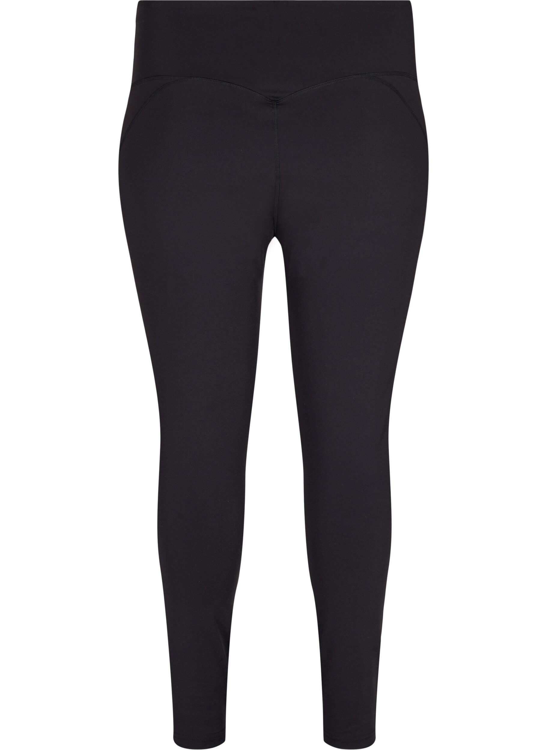 Zizzi CORE, V-SHAPE DEFINE TIGHTS - Gek&uuml;rzte Trainingstights mit V-f&ouml;rmiger Naht, Black, Packshot image number 1