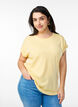 Kurz&auml;rmliges T-Shirt aus einer Baumwollmischung, Gelb, Model image number 0