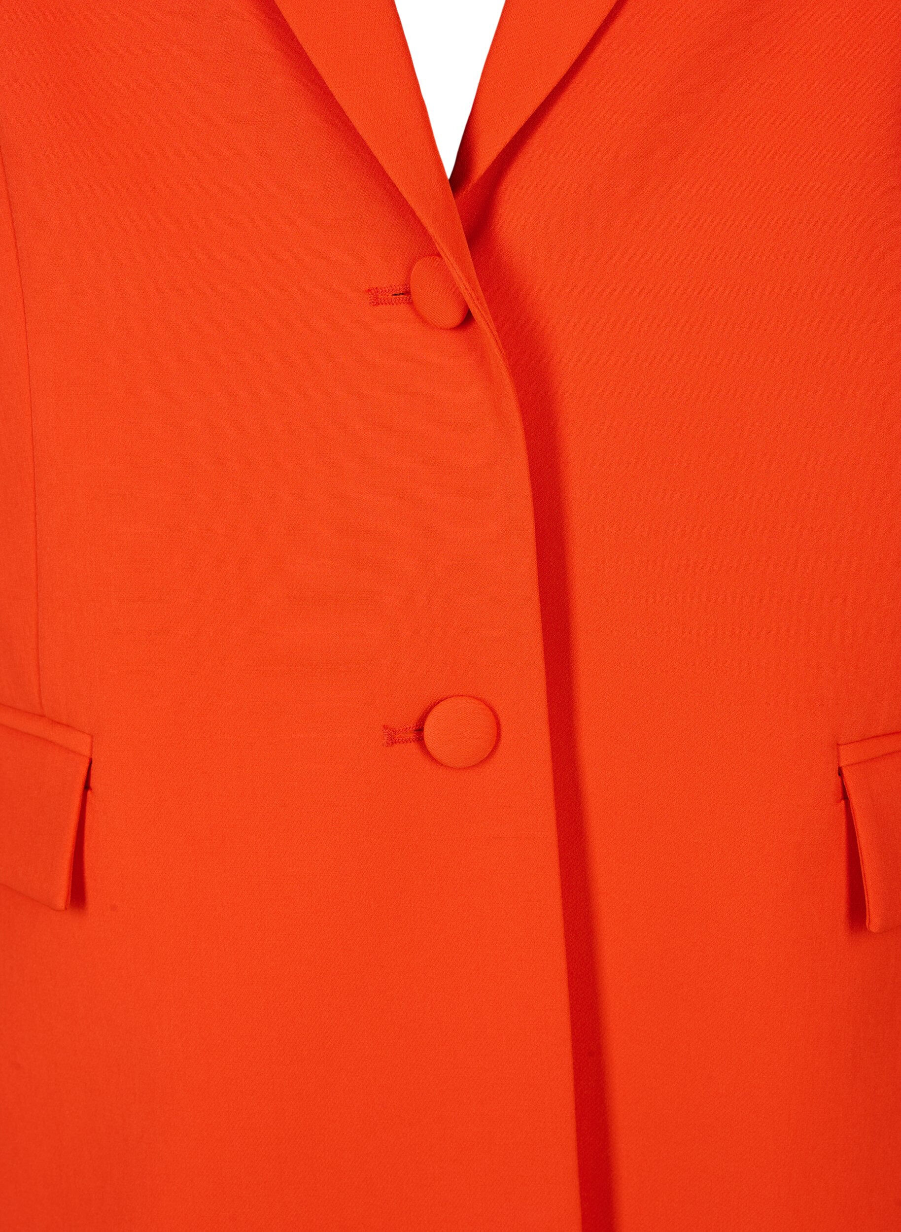 Zizzi Klassischer Blazer mit Knopfverschluss, Orange.com, Packshot image number 2