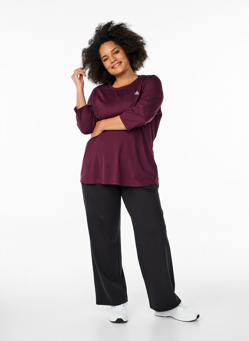 Haut de sport &agrave; manches 3/4, Bordeaux, Model image number 1