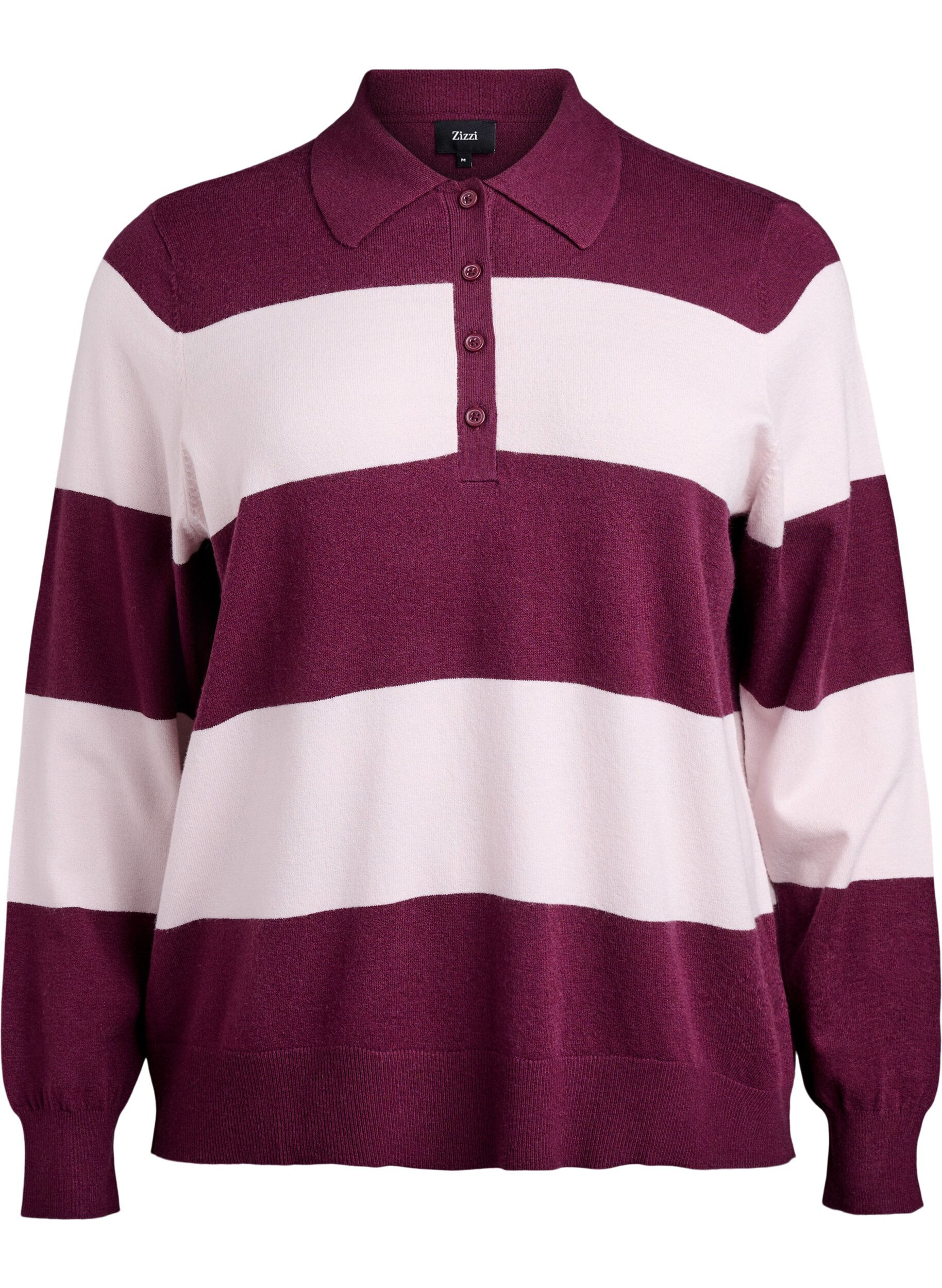 Zizzi Chemisier en maille avec col, Bordeaux, Packshot image number 0