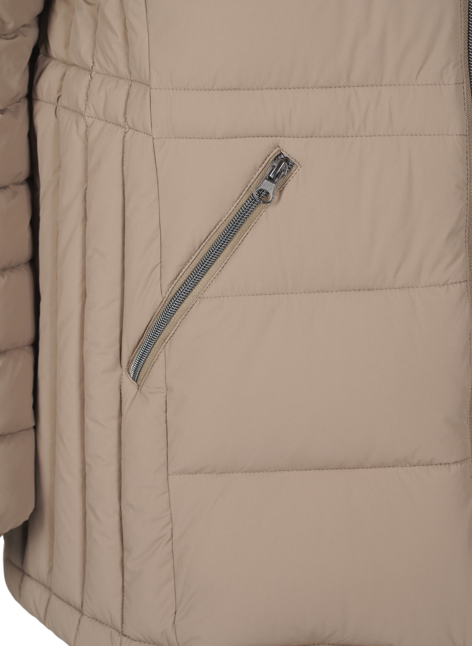 Zizzi Doudoune courte avec poches, Beige, Packshot image number 3