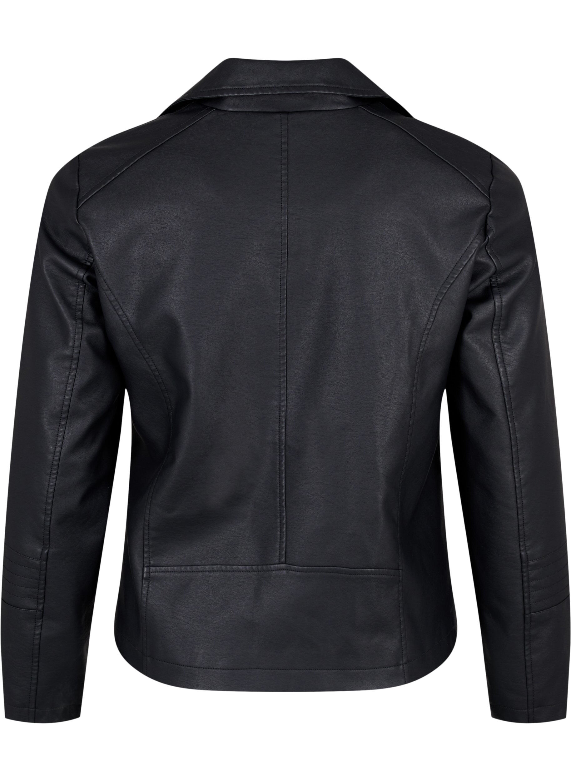 ZizziBikerjacke aus Kunstleder, Schwarz, Packshot image number 1