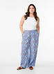 Pantalon ample en mousseline de coton à motif, Bleu Clair, Model image number 0