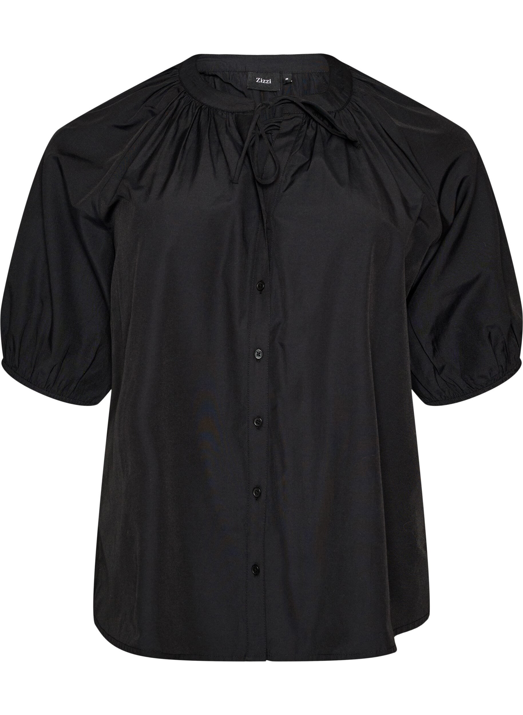 ZizziChemisier avec fermeture boutonn&eacute;e et ceinture &agrave; nouer, Noir, Packshot image number 0