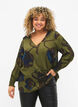 Blouse à manches longues en viscose avec imprimé floral	, Green Big Flower, Model image number 0